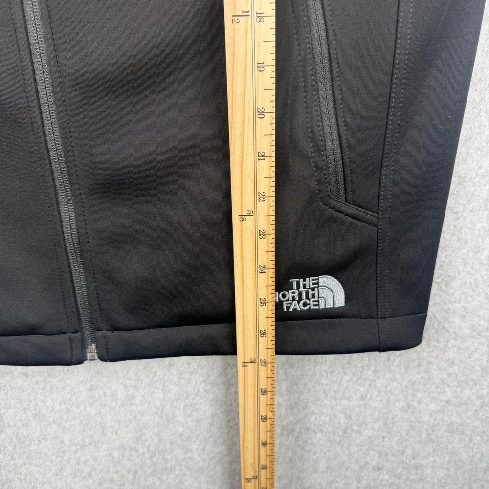The North Face Vest Mens Medium Black Windwall Full Zip Belle‎ Glos Wine Logo